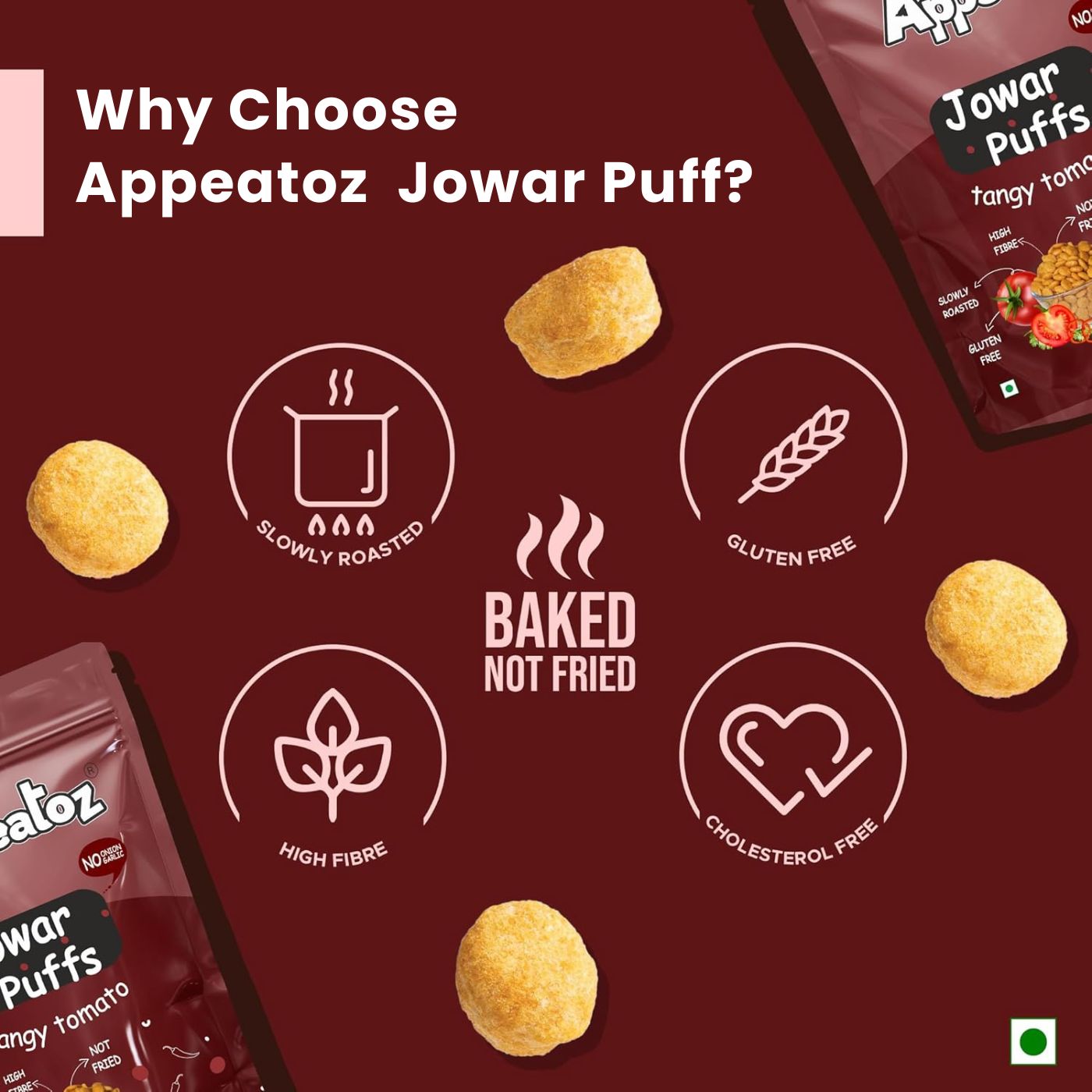 appeatoz tangy tomato jowar puffs baked not fried gluten free high fibre