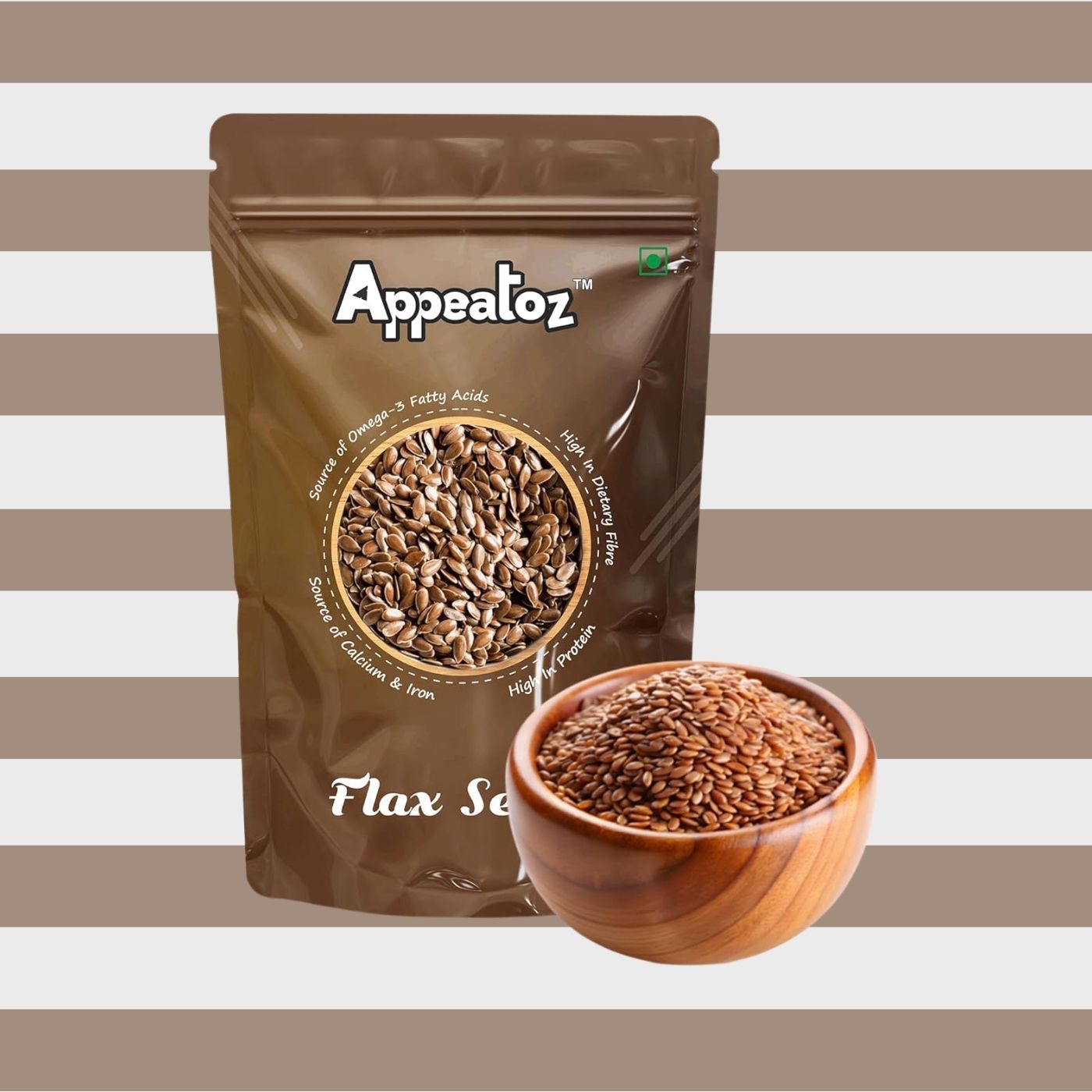serving appeatoz flax seed in a bowl