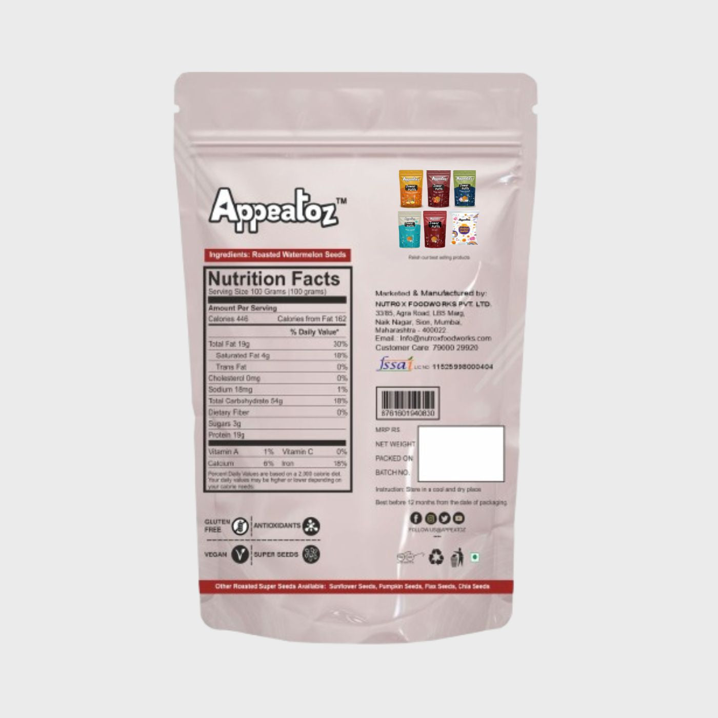 Appeatoz Roasted Watermelon Seeds 100g