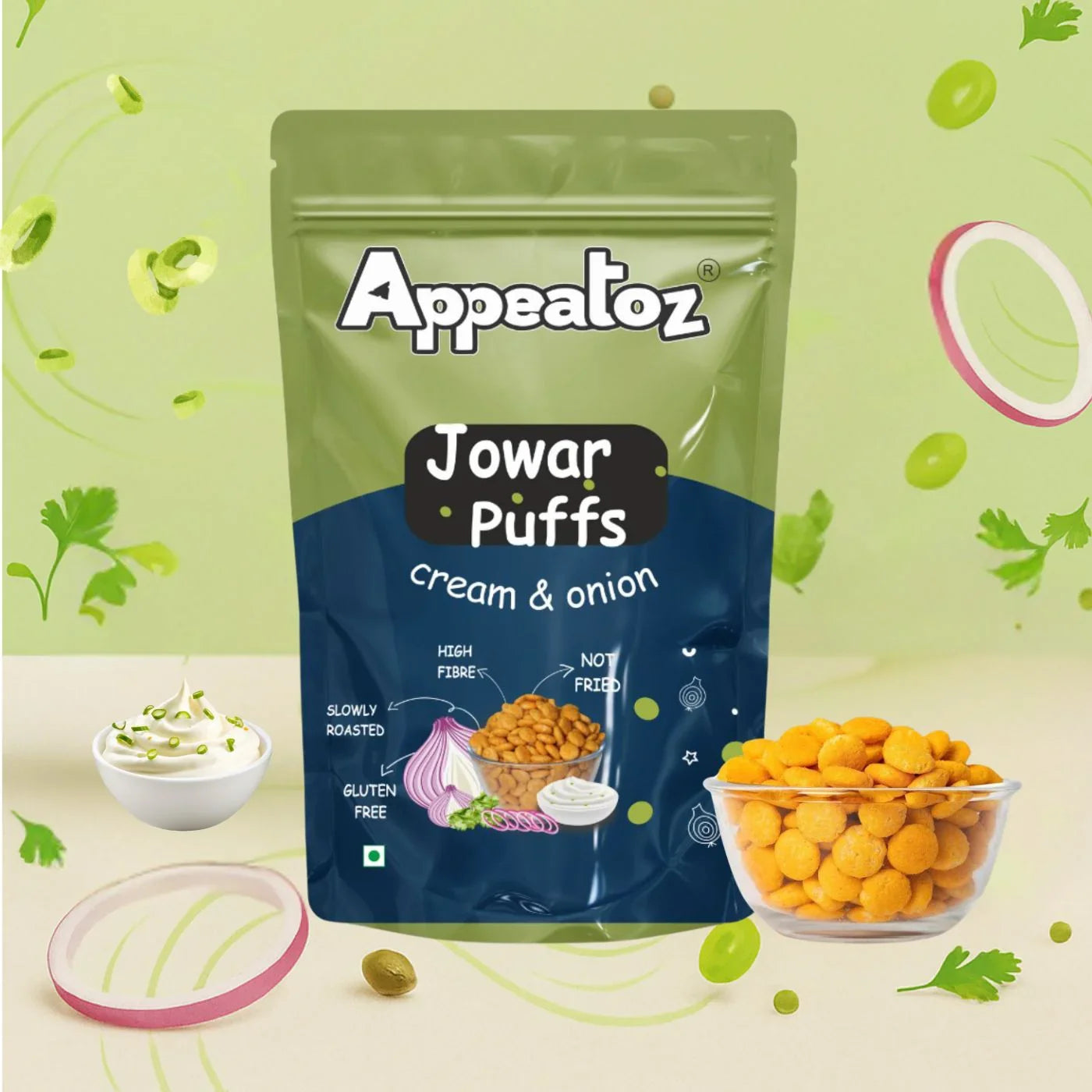 Cream and Onion Jowar Puffs 70 g