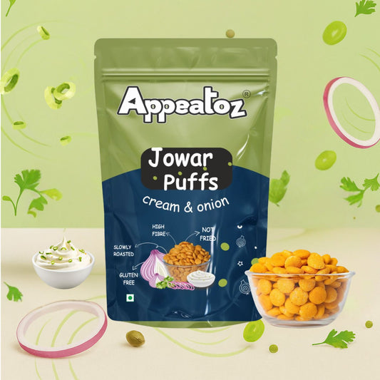 Appeatoz Cream and Onion Jowar Puffs 70g